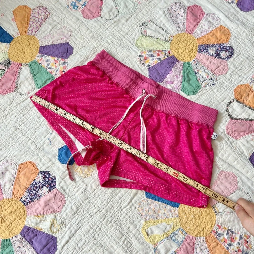Vintage 2000s Self Esteem Pink Mesh Athletic Shorts Women Medium Y2K